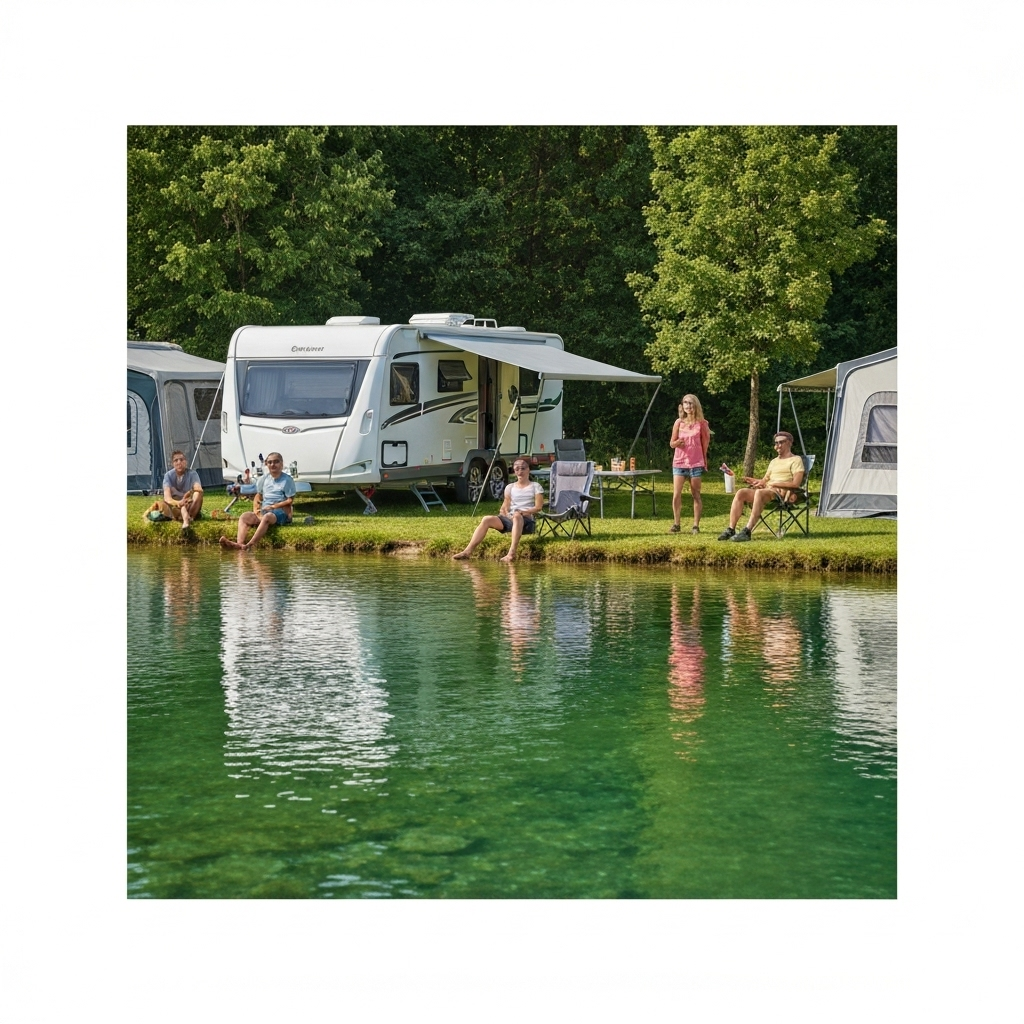 Camping ground manager reviewing guest satisfaction data