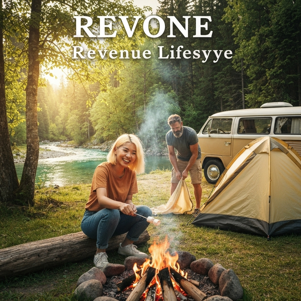 Successful camping ground with happy guests