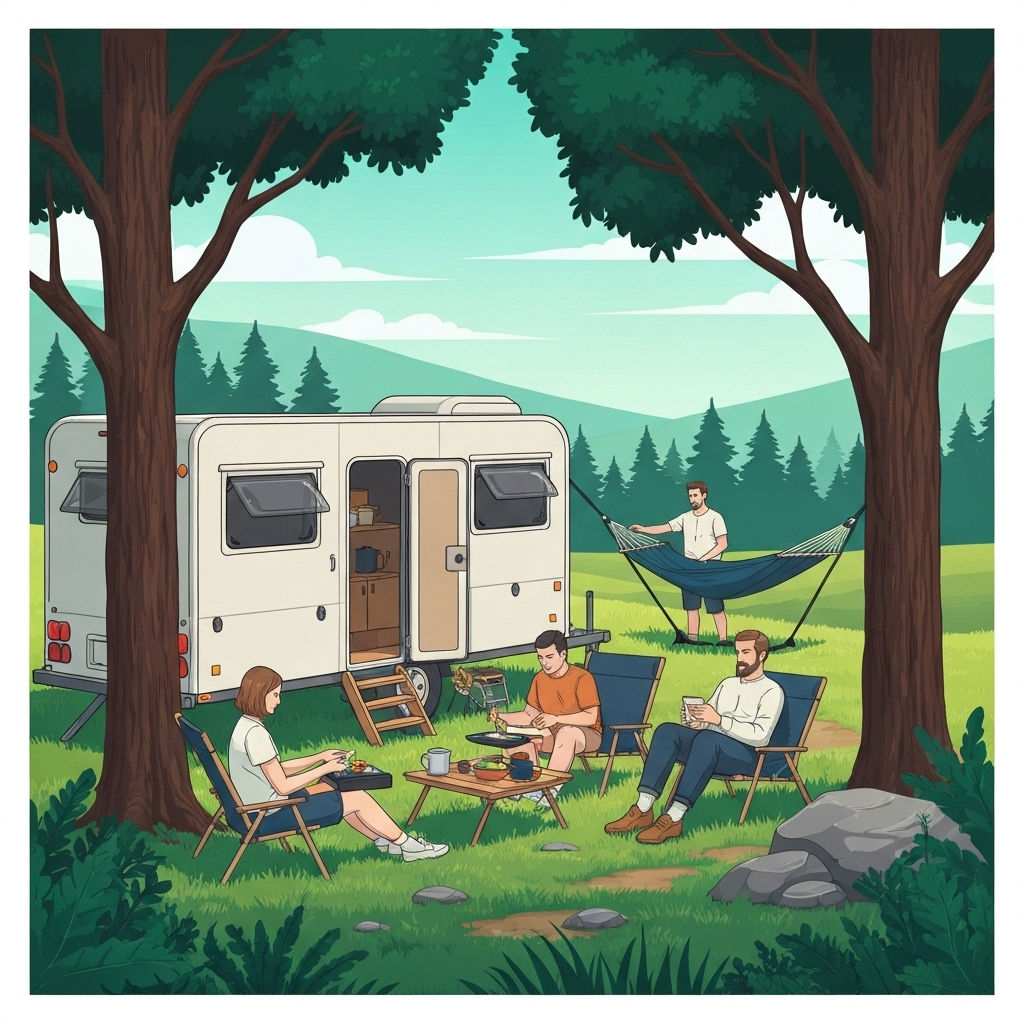 Modern camping ground with digital amenities